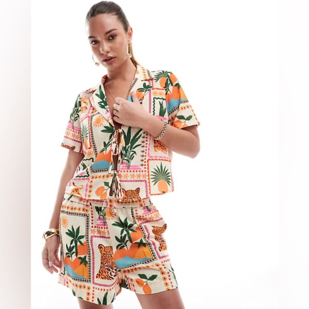 Vero Moda Multicolor Tropical Print Set